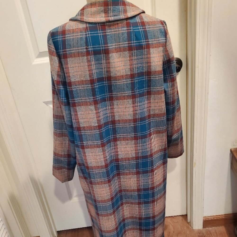 Vintage plaid wood coat (70's) - Picture 6 of 10
